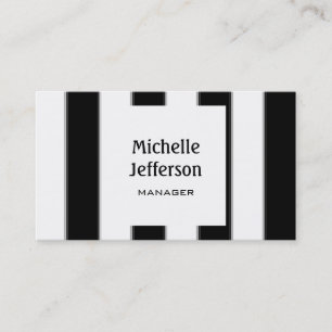 Trendy Black White Pattern Manager Business Card