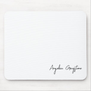 Trendy Black & White Personalised Name Mouse Pad