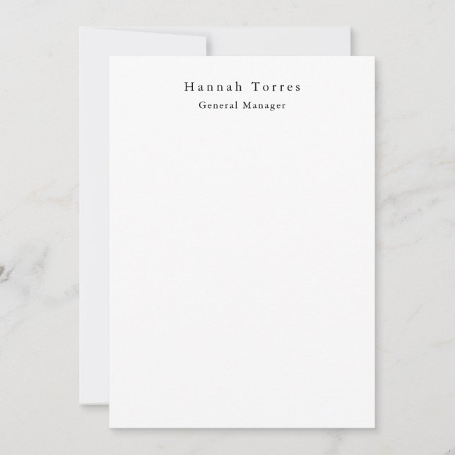 Trendy Black & White Plain Creative Modern Card (Front)