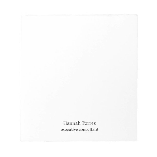 Trendy Black & White Plain Creative Modern  Notepad (Front)
