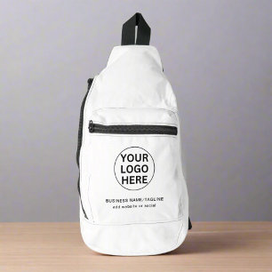 Trendy Black & White Promotional Business Logo Sling Bag