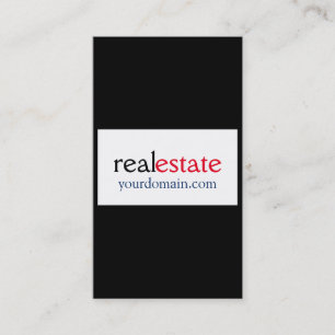 Trendy Black White Real Estate Agent Professional Business Card