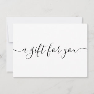 Trendy black white simple elegant gift certificate