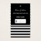 Trendy Black White Stripes Hair Salon Hang Tag
