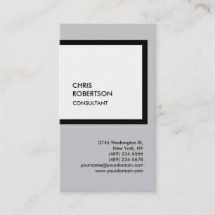 Trendy black white vertical unique business card