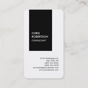 Trendy black white vertical unique business card