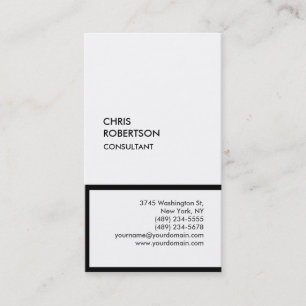 Trendy black white vertical unique business card