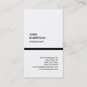 Trendy black white vertical unique business card
