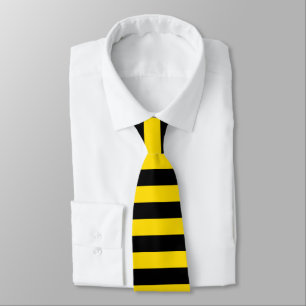 Trendy Black Yellow Striped Template Modern Chic Tie