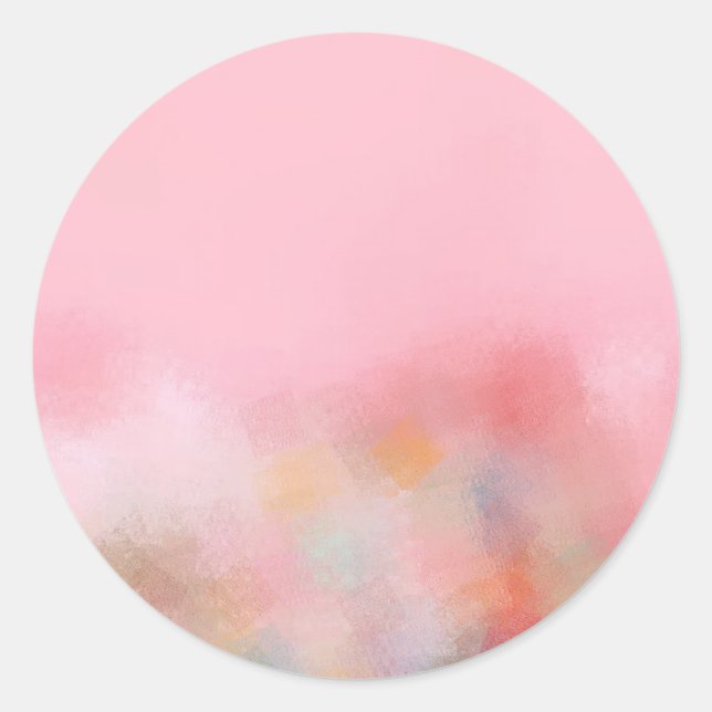 Trendy Blank Template Pink Colour Custom Classic Round Sticker (Front)