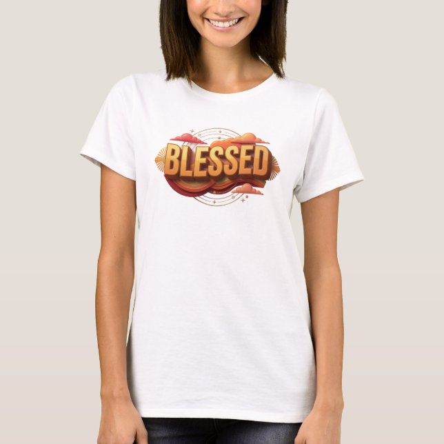 Trendy BLESSED Art Design T-Shirt (Front)