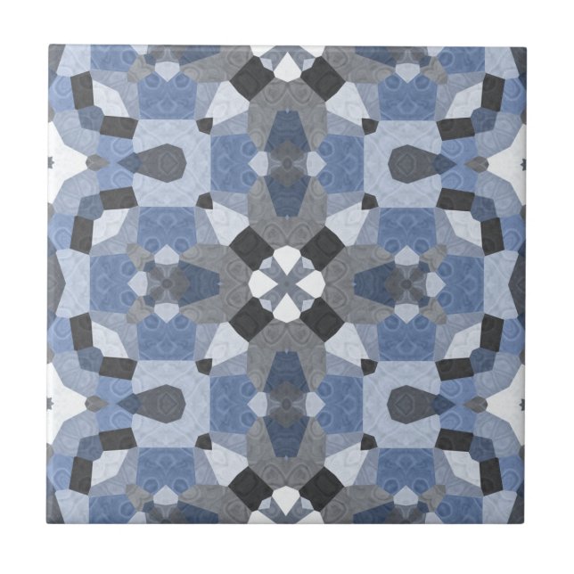Trendy Blue and Grey Accent Tile (Front)