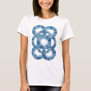 Trendy Blue BLUE ICE CIRCLES Print T-Shirt