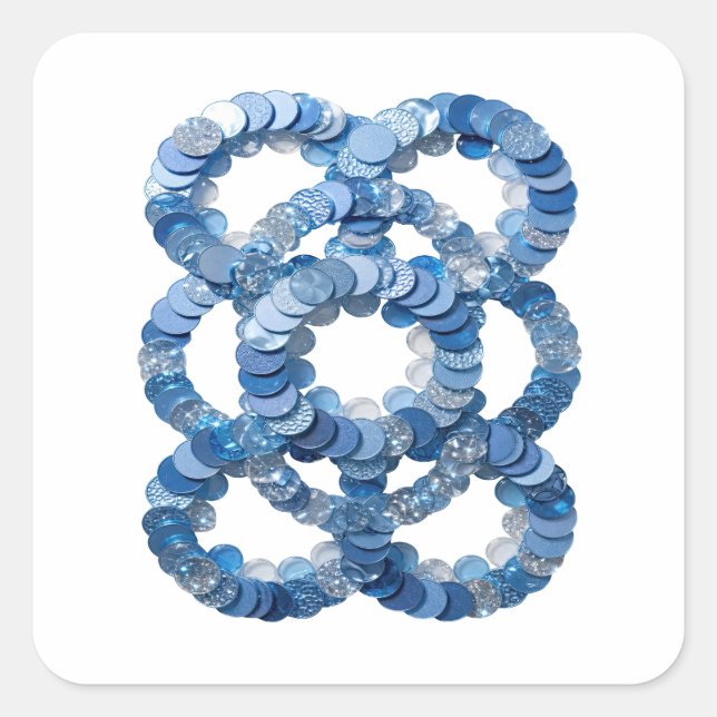 Trendy Blue BLUE SEQUINS Gift Sticker (Front)