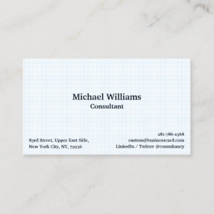 Trendy Blue Chequered Pattern Modern Professional Business Card