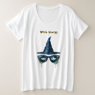 Trendy Blue Eyed -Witch Energy Plus Size T-Shirt