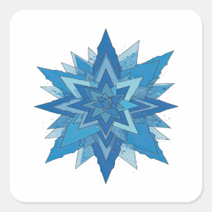 Trendy Blue FROZEN Vinyl Style Square Sticker