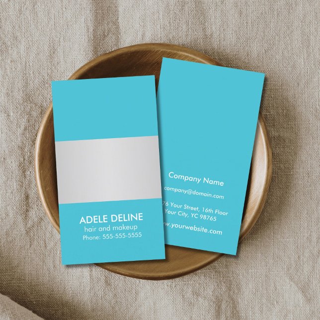 Trendy Blue Gray Striped Business Card Template (Creator Uploaded)