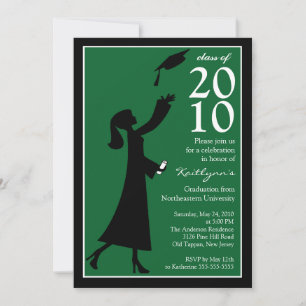 Trendy Blue & Green Graduation Invitation