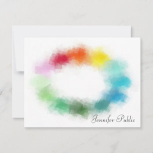 Trendy Blue Green Pink Red Yellow Orange Colourful Card