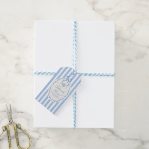 Trendy Blue Hydrangea Bridal Shower Gift Tags
