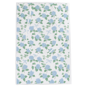 Trendy Blue Hydrangea  Medium Gift Bag
