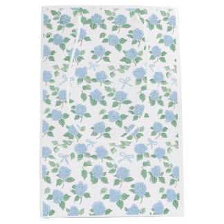 Trendy Blue Hydrangea Medium Gift Bag