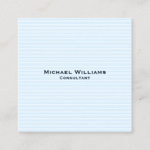 Trendy Blue Lines Modern Minimalist Professional Square Business Card