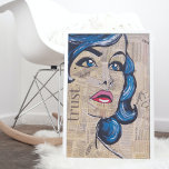 Trendy Blue Pop Art Woman Portrait Eyes Poster<br><div class="desc">A minimal yet bold pop art inspired mixed media collage portrait painting featuring a woman with flowy blue hair and eyes looking off into the distance. This painting poster evokes a bold feminine energy with the use of minimal brush strokes and colour, yet has a quiet energy. This painting was...</div>