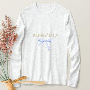 Trendy Blue Ribbon Wedding  T-Shirt