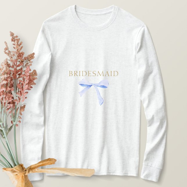 Trendy Blue Ribbon Wedding  T-Shirt (Creator Uploaded)