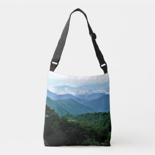 Trendy Blue Ridge Smoky Mountains Photo Crossbody Bag