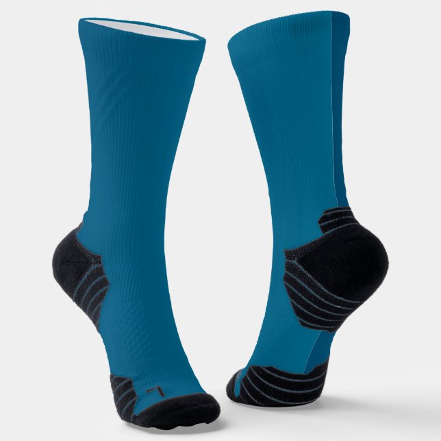 Trendy Blue Smooth Solid Socks (Angled)