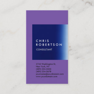 Trendy Blue Stripe Consultant Business Card