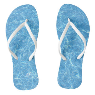 Trendy Blue Water Aqua Template Adult Slim Straps Jandals