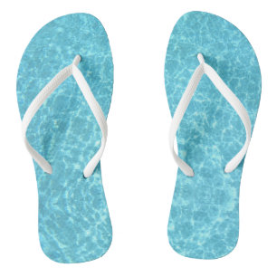 Trendy Blue Water White Slim Straps Template Adult Jandals