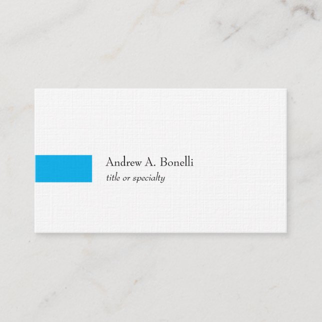 Trendy Blue White Professional Modern Business Card (Front)