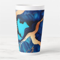 Trendy Blue yellow Gold faux marble