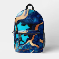 Trendy Blue yellow Gold faux marble