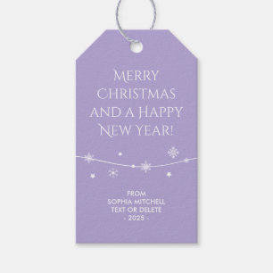 Trendy - Bluish Lavender - Snowflake Gift Tags