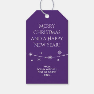 Trendy - Bluish Purple - Snowflake Gift Tags