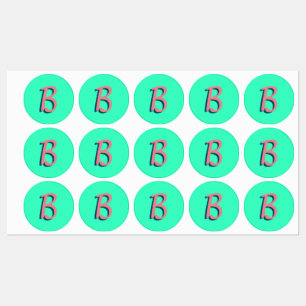 Trendy Blush Pink 3D Text Initial Neon Teal