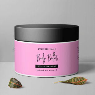 Trendy Blush Pink Body Lotion Cosmetic Jar Label