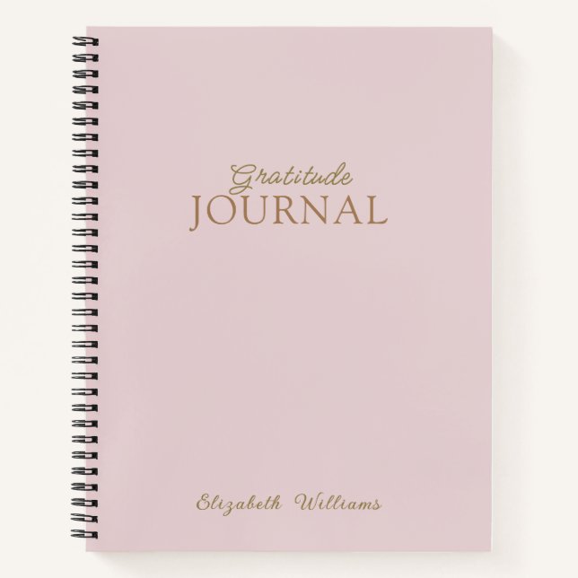 Trendy Blush Pink  Gratitude Name Notebook (Front)