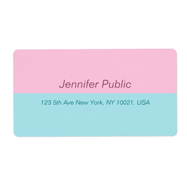 Trendy Blush Pink Mint Blue Elegant Shipping (Front)