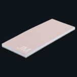 Trendy Blush Pink Oversized Monogrammed Initials Magnetic Notepad<br><div class="desc">Modern white typography initials highlighted on a blush pink background. Perfect trendy gift for mum,  grandma,  aunt,  sister,  niece or best friend.</div>