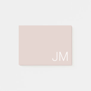 Trendy Blush Pink Oversized Monogrammed Initials Post-it Notes
