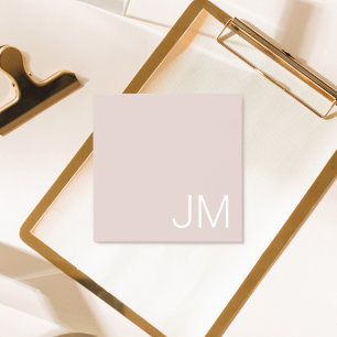 Trendy Blush Pink Oversized Monogrammed Initials Post-it Notes