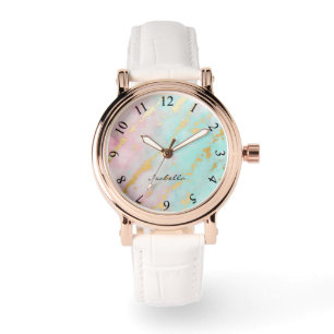 Trendy Blush Pink Soft Mint Gold Luxury Collection Watch