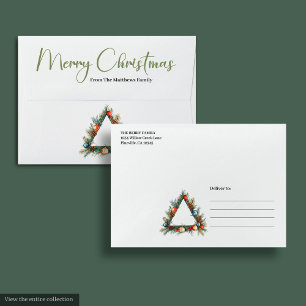 Trendy Bohemian Rustic Holiday Envelope Design